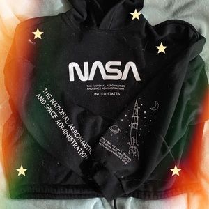 H&M Divided NASA black crop hoodie